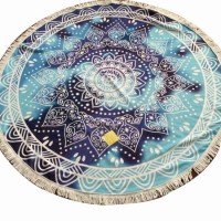 Wholesale Round Custom Printed Napping Microfiber Mandala Beach Towel