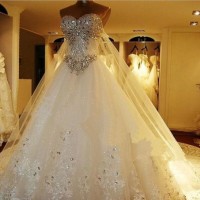 New Style Sexy Fashion Evening Crystal Bridal Gown Wedding Dress