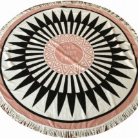 2018 Wholesale Beach Round Towel Cotton Print Fringe Beach Towel