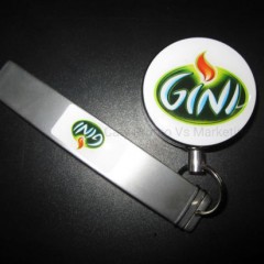 Custom Epoxy Sticker Metal Retractable Badge Reel with Bottle Opener图1