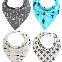 Unisex Super Absorbent Drool 100% Cotton Baby Bandana Drool Bibs Organic Bandana Bib