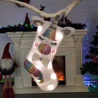 Large Unicorn Christmas Stocking Gift Bag