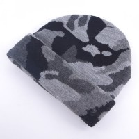 Factory Custom Winter Men's Knit Acrylic Jacquard Ruffled Hat