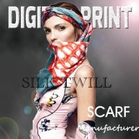 Shiny  Thin  Vibrant  Rich Colors Printed Scarf Fabric (X109)