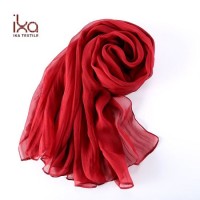 Red Color Asian Style and Medium Style of Length Girl Sex Muslim Chiffon Silk Scarf for Wedding Part