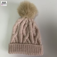 Knitted Acrylic Cable with Lurex Beanie