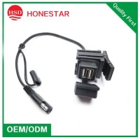 Newest Model 3.1A Motorcycle Waterproof Dual USB Charging Wire 12V-24V Dual USB Charger