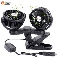 Dual Head 5 Inch Blade 12V Car Clip Fan