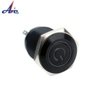 16mm 4pin Momentary Power Flashlight Metal Black Push Button Switch