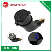 European Standard BMW Motorcycle Charger Hella DIN Dual USB Car Charger 5V 3.3A