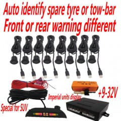 Imperial Units 8 Sensor Parking Sensor with Learning Function for Vehicle with Spare Tire   Tow Bar 图1