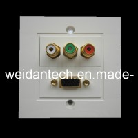 Euro 3RCA Phono + VGA Component Wall Plate 86*86mm