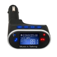 Blue LCD Display FM Transmitter Hands-Free Calling MP3 USB Bluetooth Car Kit