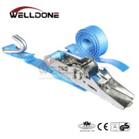 25mm 1" Truck Lashing Strap Ratchet Straps 800kg Tie Down with Steel Ends Double J Hooks