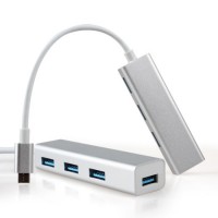 USB 3.1 Type C to 4 Ports USB 3.0 Hub Alumnium Shell