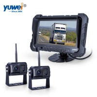 HD Waterproof Reverse Camera with 7" Wireless Shockproof Monitor for Construction Vehicles