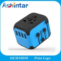 4 USB 5V 3.4A Smart Output Universal Travel Adapter with EU/Aus/UK/Us All in One Plug