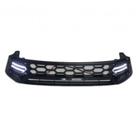 Ycsunz Front Grill Cover with LED for Hilux Revo 2015 Black Grille Body Kits Accessories