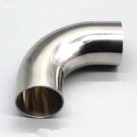 90 Degree 304 Stainless Steel Elbow Welded 2PCS 5cm Straight Pipe