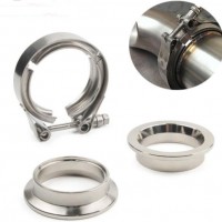 304 Stainless Steel V Band Clamps with Flanges for Exhaust Pipe