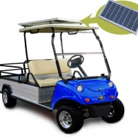 Solar Panel Electric Vehicle Cargo in Golf Course (Aluminum Flat Bed)