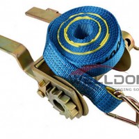 Clip on Truck Winch with Reinforced Legs C/W 50mm X 9m Webbing Strap with Swan Hook & Keeper