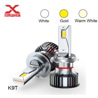 Three Color Lighting H1 H4 9006 LED Headlight with Fan