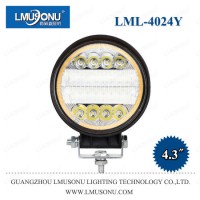 Lmusonu New 4024y 4.3 Inch 72W Round LED Work Lights with Diaphragm/Aperture/Halo/Ring White Yellow