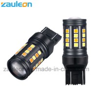 Car LED Bulb 7443 W21/5W Dual Color Amber/White for Front DRL Turn Light