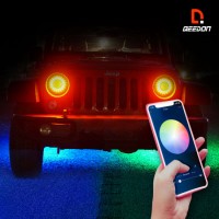 Halo RGB Bluetooth Higlow APP Controlled 7 Inch LED Headlight Auto Lighting System