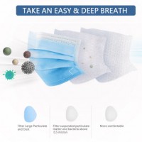 Disposable 3-Ply Face Mask with Non-Woven Fabric and Meltblown