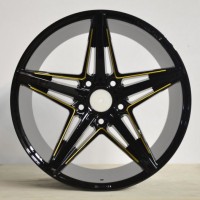 Aftermarket Alloy wheel with black machine face UFO-5047