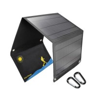 Bravo 21W Folding Portable Solar Charger with USB Outputs for Mobile Phone Charge