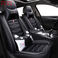 Car Accessories Car Decoration Cover Universal Cartoon White Pure Leather Auto Car Seat Cushion