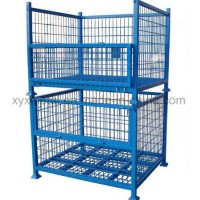 Warehouse Storage Folding Stackable Steel Wire Mesh Metal Container Bin