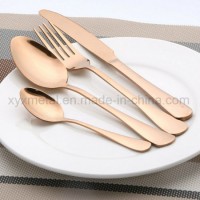 Rose Gold Plated Stainless Steel Dinnerware Tableware Flatware Cutlery