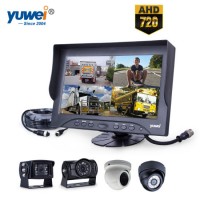 HD Waterproof Reversing Camera Monitor Security System with 4 Video Inputs