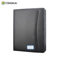 Tongkai 2019 Hot Selling PU Leather Portfolio File Folder with Zipper