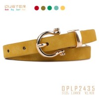 Narrow Basic Suede PU Belt with Nice Metal Loop and Buckle Fashion Accessories Manufacturer