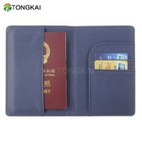 Simple Imprinting Customized Inner Card Slot PU Passport Holder