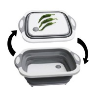 Multifunction Chopping Board Folding Drain-Basket 2 in 1 Sink Cutting Board Collapsible Cutting Boar