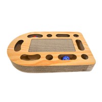 Pet Cat Furniture Corrugated Cat Scratcher Cardboard W/ Catnip Bell Balls for Cats & Kittens Esg1242