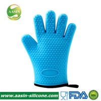 FDA Silicone Heat Resistant BBQ Gloves Oven Mitt Pot Holder Oven Gloves for Kitchen