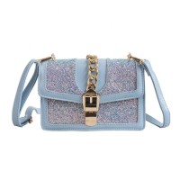 Latest Design High Quality Polyester with Buckle Closure and Chain Cute Handbags Glitter Color for G