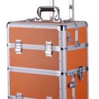 OEM Custome Orange Color Can Customrized Aluminum Beauty Trolley Case