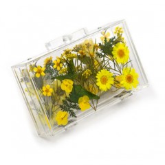 New Acrylic Clutch Evening Ladies Bag Transparent Chrysanthemum Shoulder Handbag图1