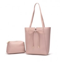 New Arrival Summer Color Ladies Large Capacity with a Bow Trim Tote Bags