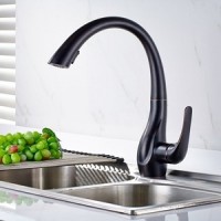 Pull out Single Handle Deck Cold Water Tap Black Sink Tap