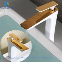 2019 New Design White Painted Single Handle Brass Bathroom Mixers