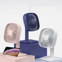 Factory 2000mAh Rechargeable Handy Telescopic Desk Fan with Phone Holder